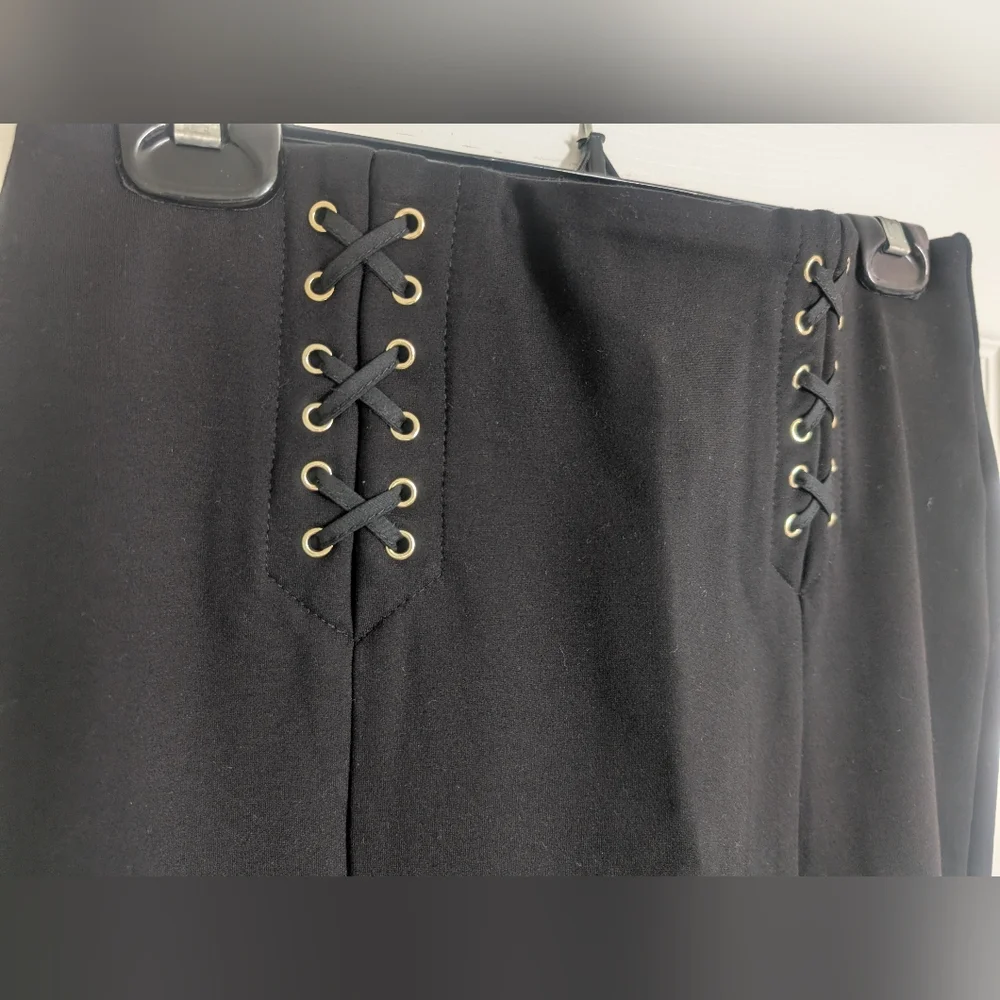 Le Chateau Black Lace-Up Pencil Skirt - Picture 3 of 11